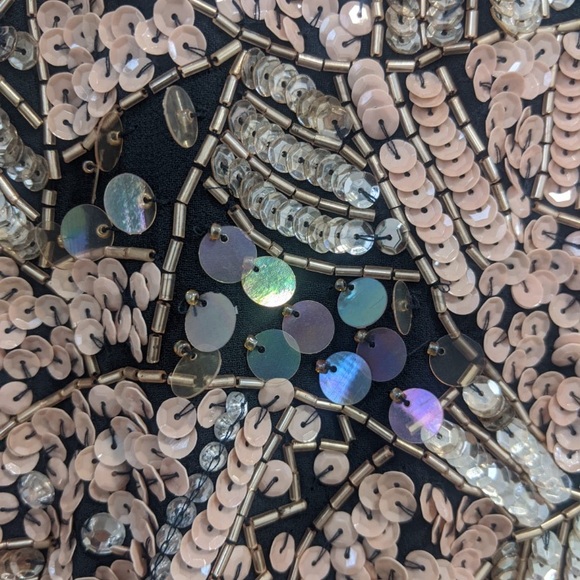 ASOS petite size 6 pink/navy beaded dress - Picture 4 of 6